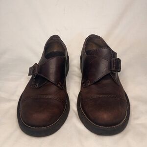 Preview Brasilian Leather 90s Single Buckle Strap Thrashed Brown Leather Oxford